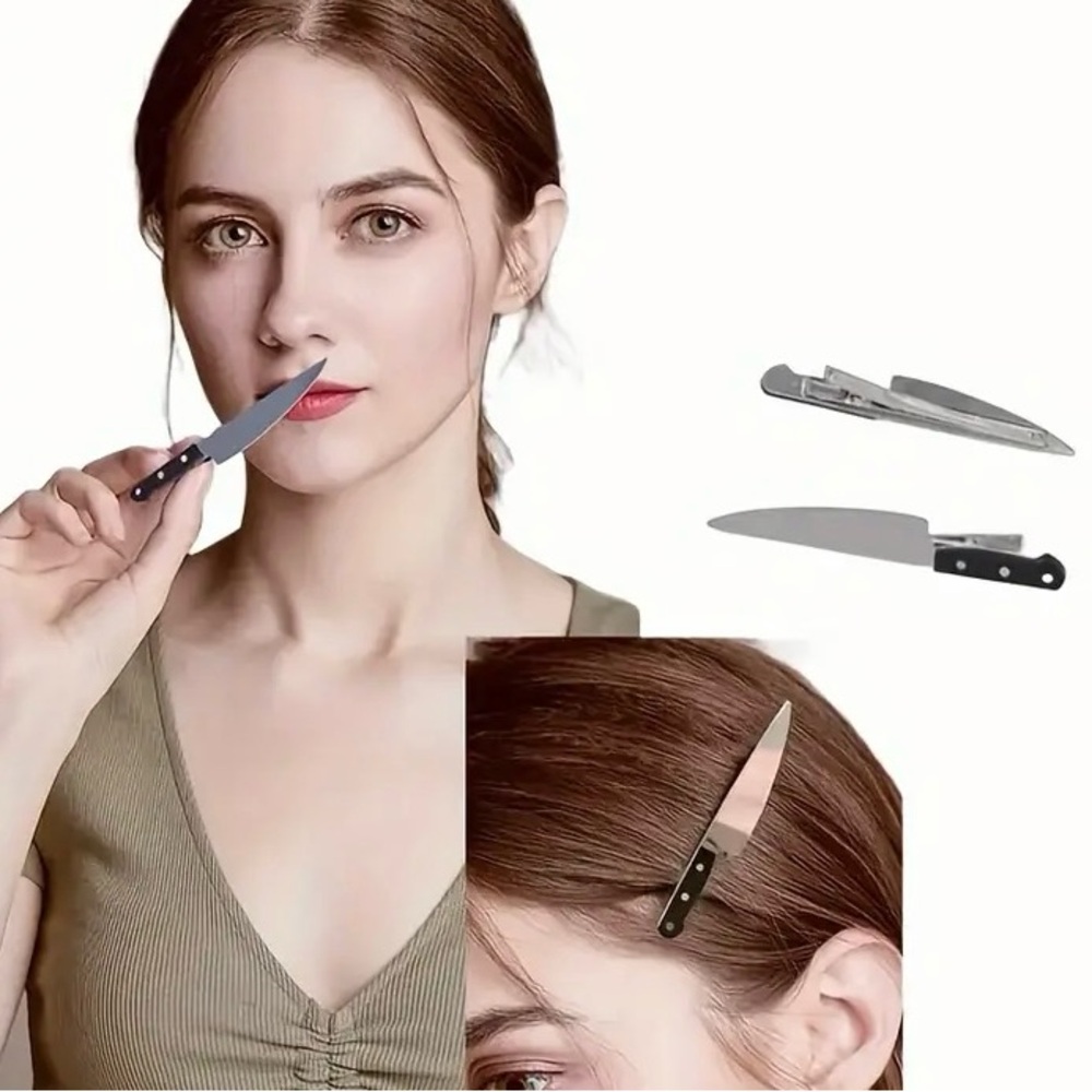 Knife-Shaped Hair Clips - 2 NWT - Picture 4 of 4